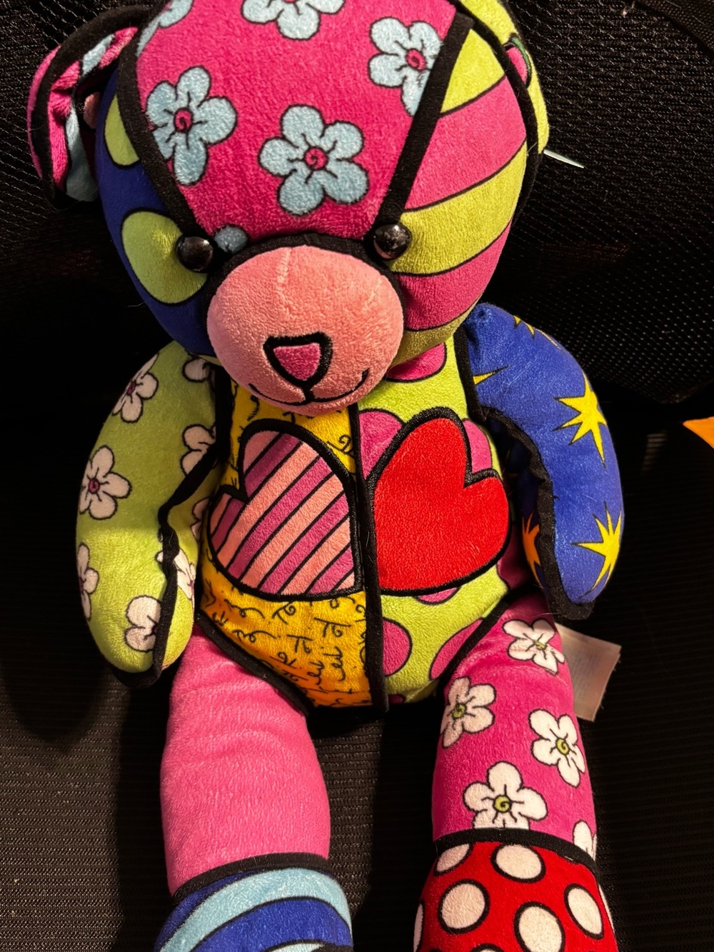 Limited Edition 2015 Romero Britto Build A Bear Plush Teddy Bear Brazil Pop Art